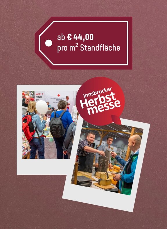 Aussteller werden auf der Innsbrucker Herbstmesse | © Congress Messe Innsbruck / Canva Aussteller werden auf der Innsbrucker Herbstmesse | © Congress Messe Innsbruck / Canva