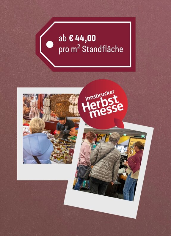 Aussteller werden auf der Innsbrucker Herbstmesse | © Congress Messe Innsbruck / Canva Aussteller werden auf der Innsbrucker Herbstmesse | © Congress Messe Innsbruck / Canva